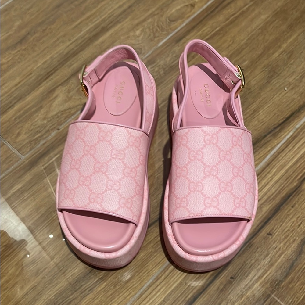 Gucci Light Pink Platform Sandals